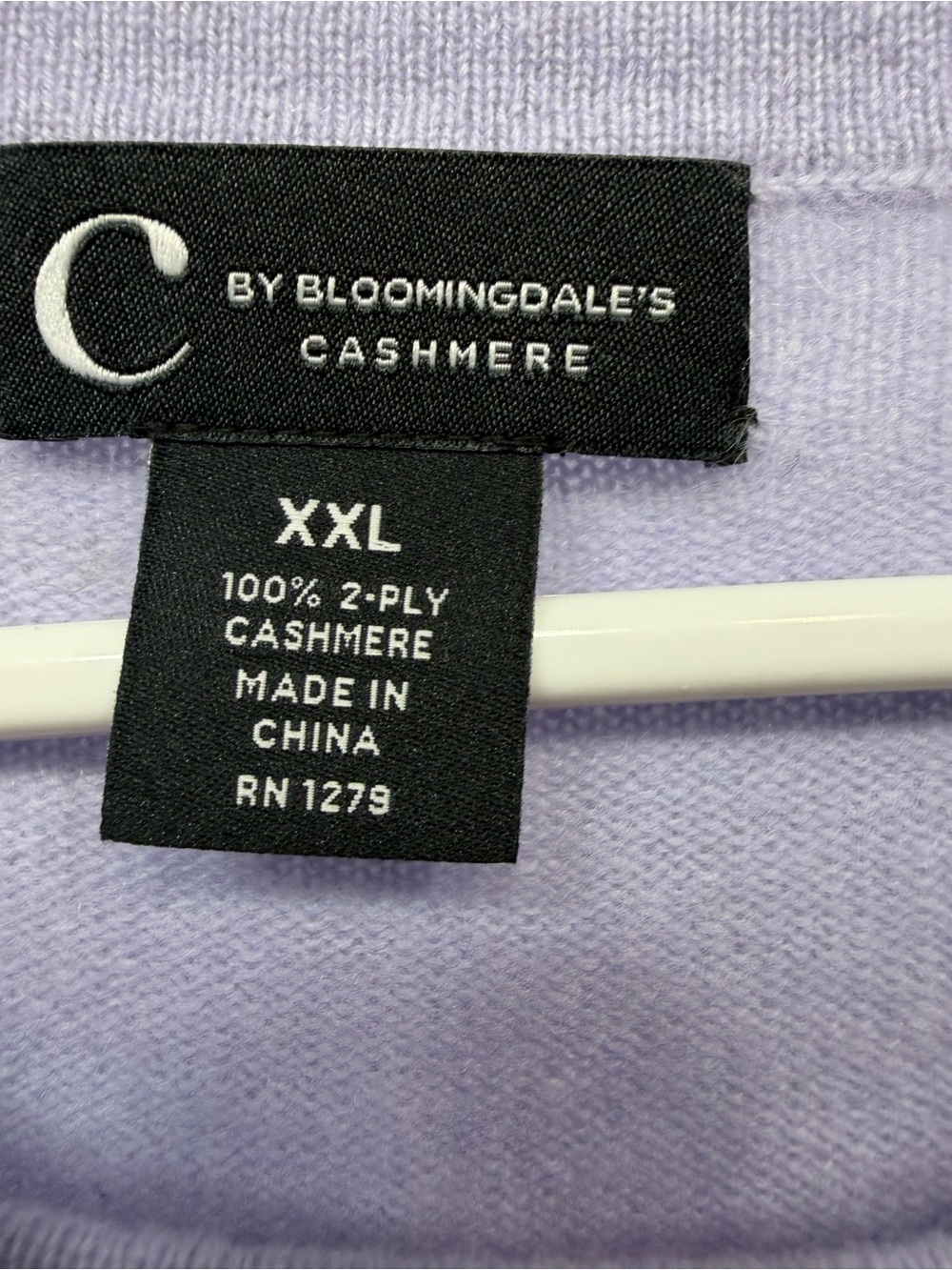 C by Bloomingdale’s 100% 2-Ply Cashmere Sweater XXL Lavender Short Sleeve - Picture 2 of 9